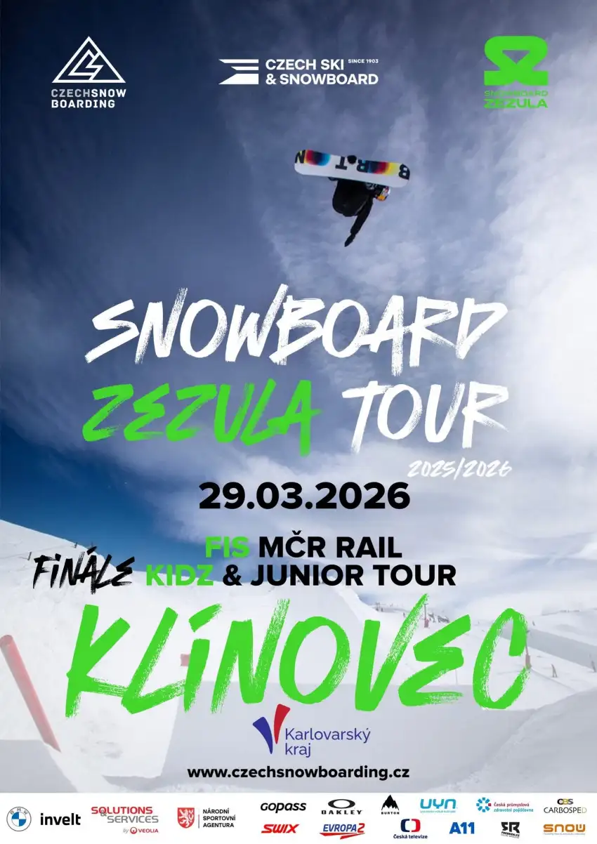 Tschechische Meisterschaftsserie im Snowboarding (Rail) für Kinder und Jugendliche - Tourstopp am Klínovec - 29.03.2026